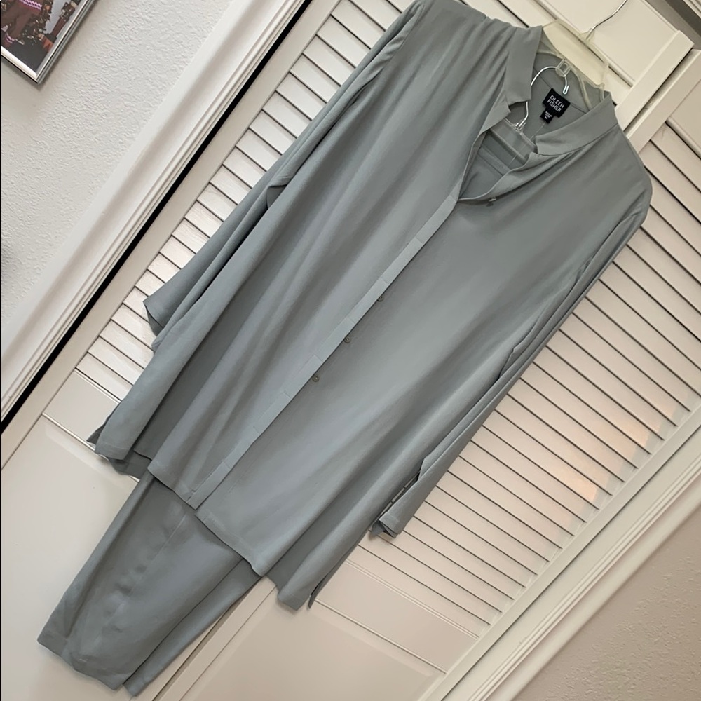 Silk Georgette Matching Button Top Medium and Pant Large Set - NEW